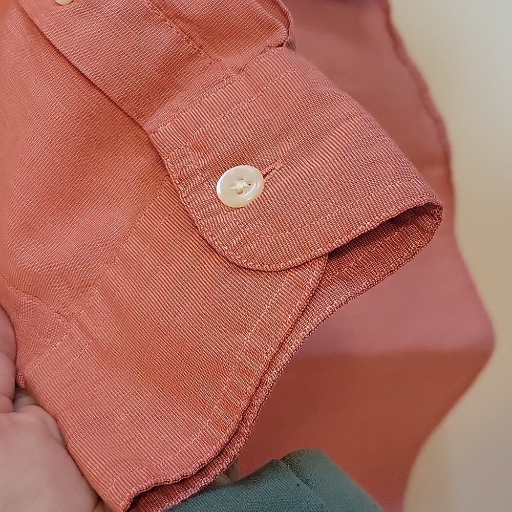 Chaps Coral Casual Button Down Shirt - Picture 7 of 9